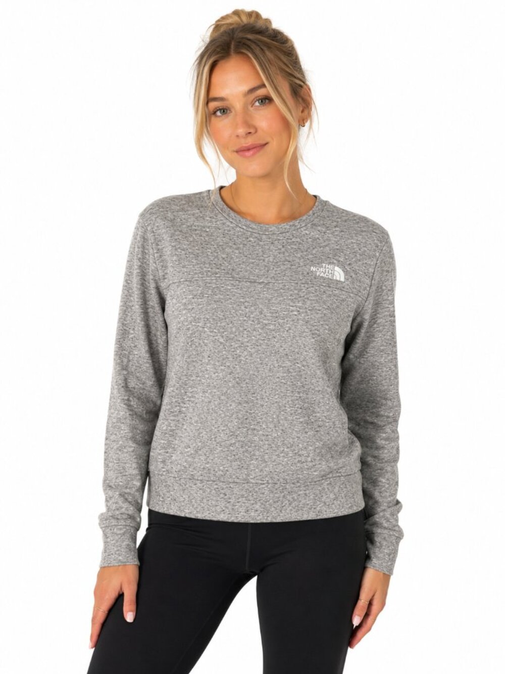NWT The North Face Everyday Fleece Crew Gray Pullover Sweatshirt Womens Small